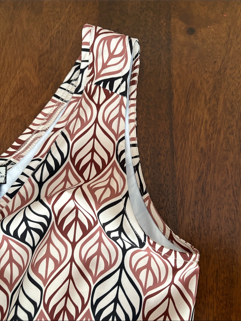 Kavu Sleeveless V-Neck Midi Dress in Rust, Black and Cream Size S - Picture 3 of 6